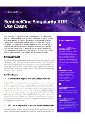 SentinelOne Singularity XDR Use Cases