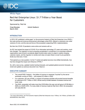 The Economic Impact of Red Hat Enterprise Linux